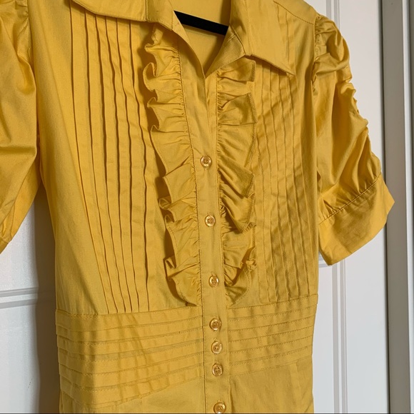 BNWOT Vintage Antilia Femme Yellow Tuxedo Dress - Picture 7 of 13